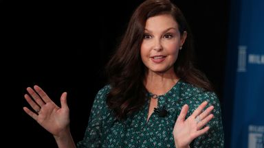 Ashley Judd speaks at the Milken Institute's 21st Global Conference in Beverly Hills, California in 2018